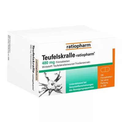 TEUFELSKRALLE-RATIOPHARM Õhukese polümeerikattega tabletid, 100 tk TEUFELSKRALLE-RATIOPHARM Õhukese polümeerikattega tabletid, 100 tk