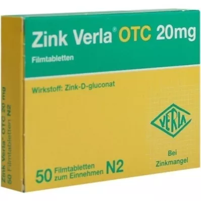 ZINK VERLA OTC 20 mg õhukese polümeerikattega tabletid, 50 tk