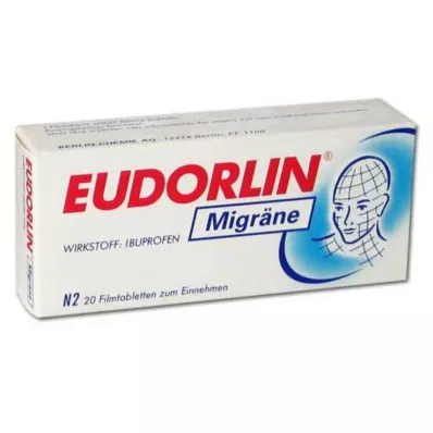 EUDORLIN Migreeniga seotud õhukese polümeerikattega tabletid, 20 tk EUDORLIN Migreeniga seotud õhukese polümeerikattega tabletid, 20 tk