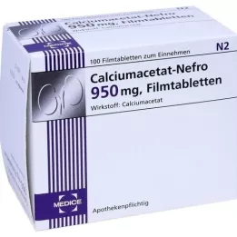CALCIUMACETAT NEFRO 950 mg õhukese polümeerikattega tabletid, 100 tk