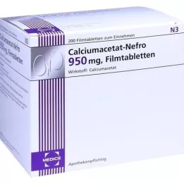 CALCIUMACETAT NEFRO 950 mg õhukese polümeerikattega tabletid, 200 tk