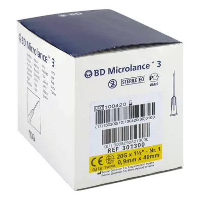 BD MICROLANCE Kanüül 20 G 1 1/2 0,9x40 mm, 100 tk