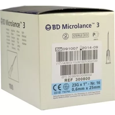 BD MICROLANCE Kanüül 23 G 1 0,6x25 mm, 100 tk