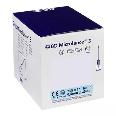 BD MICROLANCE Kanüül 23 G 1 0,6x25 mm, 100 tk BD MICROLANCE Kanüül 23 G 1 0,6x25 mm, 100 tk