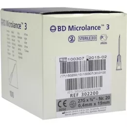 BD MICROLANCE Kanüül 27 G 3/4 0,4x19 mm, 100 tk