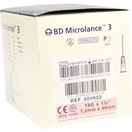 BD MICROLANCE Kanüül 18 G 1 1/2 40 mm trans., 100 tk