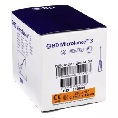 BD MICROLANCE Kanüül 25 G 5/8 0,5x16 mm, 100 tk