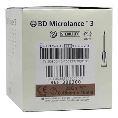 BD MICROLANCE Kanüül 26 G 3/8 0,45x10 mm, 100 tk
