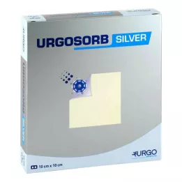 URGOSORB Hõbedast 10x10 cm kompressid, 10 tk