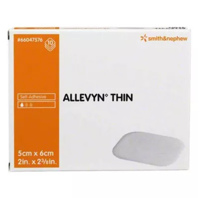 ALLEVYN Õhuke 5x6 cm õhuke haavaside, 10 tk