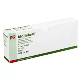 MOLLELAST Sidemed 4 cmx4 m üksikult pakitud, 20 tk