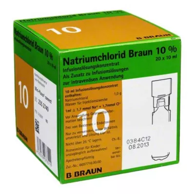 Naatriumkloriid 10% Braun Mpc infusioonilahuse kontsentraat, 20x10 ml