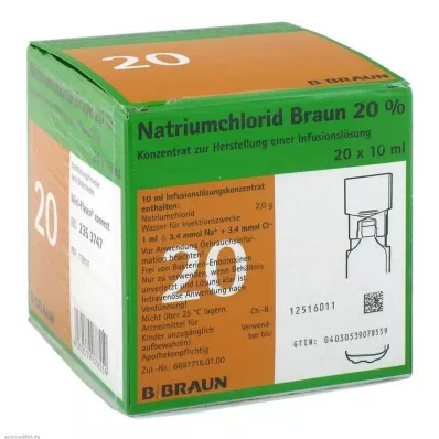 NATRIUMCHLORID 20% MPC Elektrolüütide kontsentraat, 20X10 ml