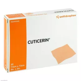 CUTICERIN 7,5x7,5 cm salviga kaetud marli, 50 tk