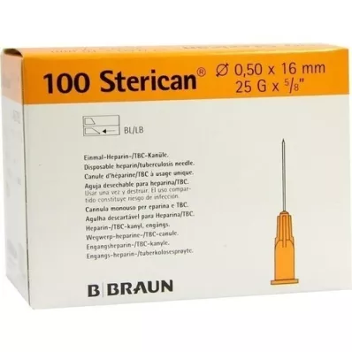 STERICAN Ins.insert.can.0.5x16 mm, 100 tk