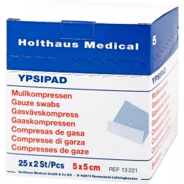 MULLKOMPRESSEN Ypsipad 5x5 cm steriilne 8x, 25X2 tk