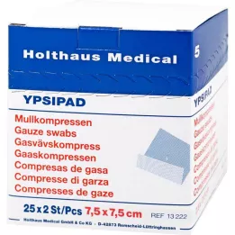 MULLKOMPRESSEN Ypsipad 7,5x7,5 cm steriilne 8x, 25X2 tk