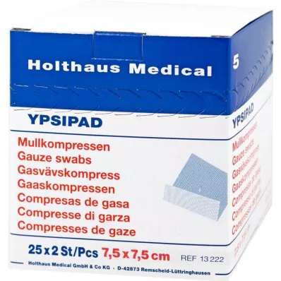 MULLKOMPRESSEN Ypsipad 7,5x7,5 cm steriilne 8x, 25X2 tk