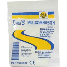 ERENA Sidekompress, 5x5 cm, steriilne, 8x5, 5X2 tk