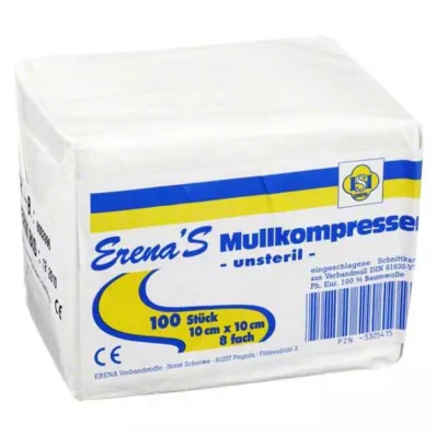 ERENA Sidekompress 10x10 cm mittesteriilne 8x, 100 tk ERENA Sidekompress 10x10 cm mittesteriilne 8x, 100 tk