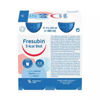 Fresubiini 5 kcal SHOT neutraalne lahus, 4X120 ml