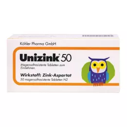 UNIZINK 50 kõhuga kaetud tabletti, 50 tk
