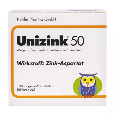 Unizinc 50 tabletti, 100 tk