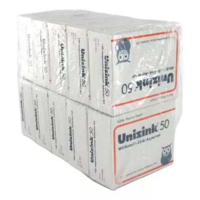 UNIZINK 50 enteroidiga kaetud tabletti, 10X100 tk