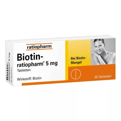 BIOTIN-RATIOPHARM 5 mg tabletid, 30 tk BIOTIN-RATIOPHARM 5 mg tabletid, 30 tk