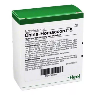 Hiina Homaccord S ampullid, 10 tk