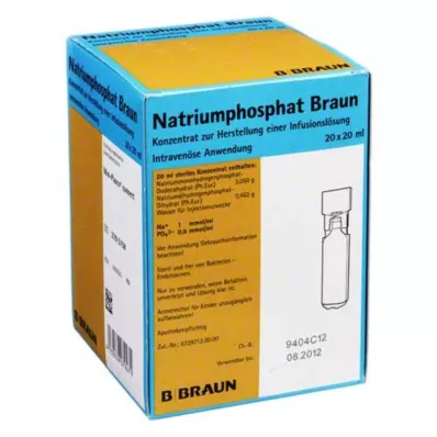 NATRIUMPHOSPHAT Pruun MPC Infusioonilahuse kontsentraat, 20X20 ml