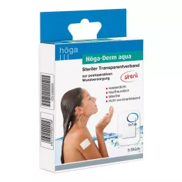 HÖGA-DERM aqua ste.Transp.Dressing.with.Wound.Res.5x7 cm, 5 tk