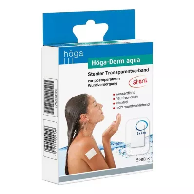 HÖGA-DERM aqua ste.Transp.Dressing.with.Wound.Res.5x7 cm, 5 tk