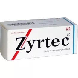 ZYRTEC Õhukese polümeerikattega tabletid, 100 tk