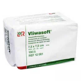 VLIWASOFT Mittekootud kompressid 7,5x7,5 cm mittesteriilsed 4l, 100 tk