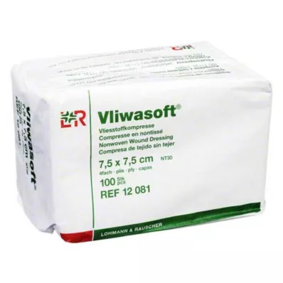 VLIWASOFT Mittekootud kompressid 7,5x7,5 cm mittesteriilsed 4l, 100 tk