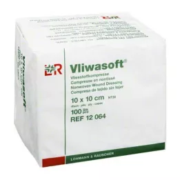 VLIWASOFT Mittekootud kompressid 10x10 cm mittesteriilsed 4l, 100 tk