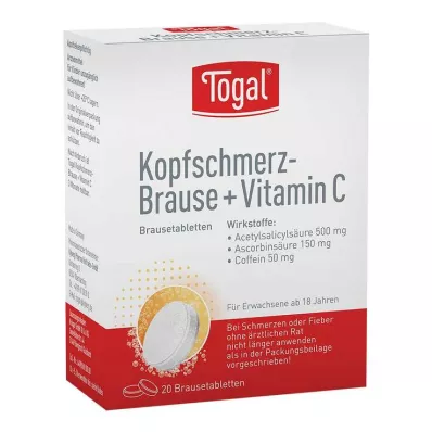 TOGAL Peavalu pritsmed + Vit.C pritsmed tabletid, 20 tk TOGAL Peavalu pritsmed + Vit.C pritsmed tabletid, 20 tk