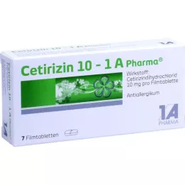 CETIRIZIN 10-1A Pharma õhukese polümeerikattega tabletid, 7 tk