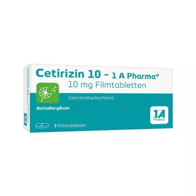 CETIRIZIN 10-1A Pharma õhukese polümeerikattega tabletid, 7 tk