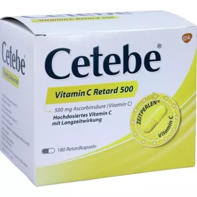 CETEBE C-vitamiini aeglase vabanemisega kapslid 500 mg, 180 tk