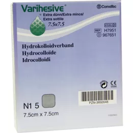 VARIHESIVE eriti õhuke 7,5x7,5 cm HKV hüdroaktiivne, 5 tk