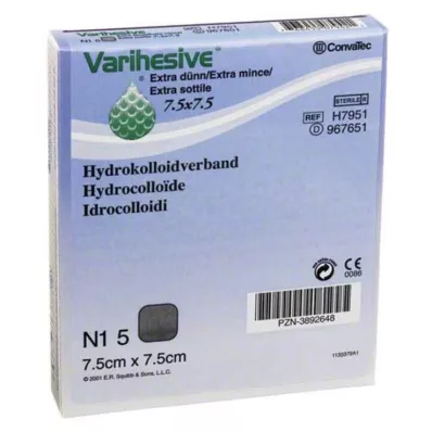 VARIHESIVE eriti õhuke 7,5x7,5 cm HKV hüdroaktiivne, 5 tk