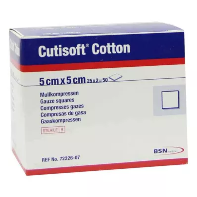 CUTISOFT Puuvillakompr.5x5 cm steriilne 12x, 25X2 St