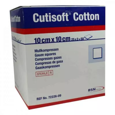 CUTISOFT Puuvillakompr.10x10 cm ster.12x, 25X2 St