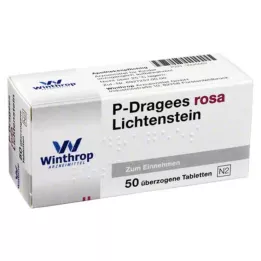 P DRAGEES roosa, 50 tk