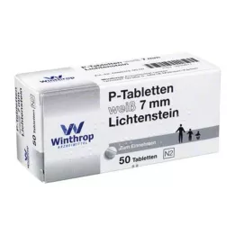 P TABLETTEN valge 7 mm sammuga, 50 tk