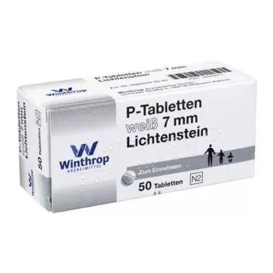 P TABLETTEN valge 7 mm sammuga, 50 tk