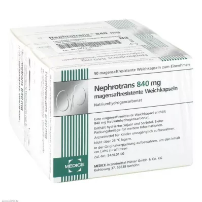 NEPHROTRANS 840 mg enteroidkattega kapslid, 100 tk