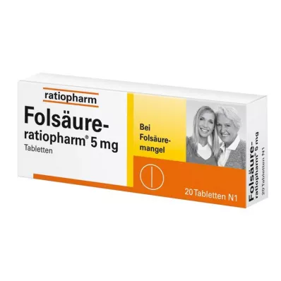 FOLSÄURE-RATIOPHARM 5 mg tabletid, 20 tk